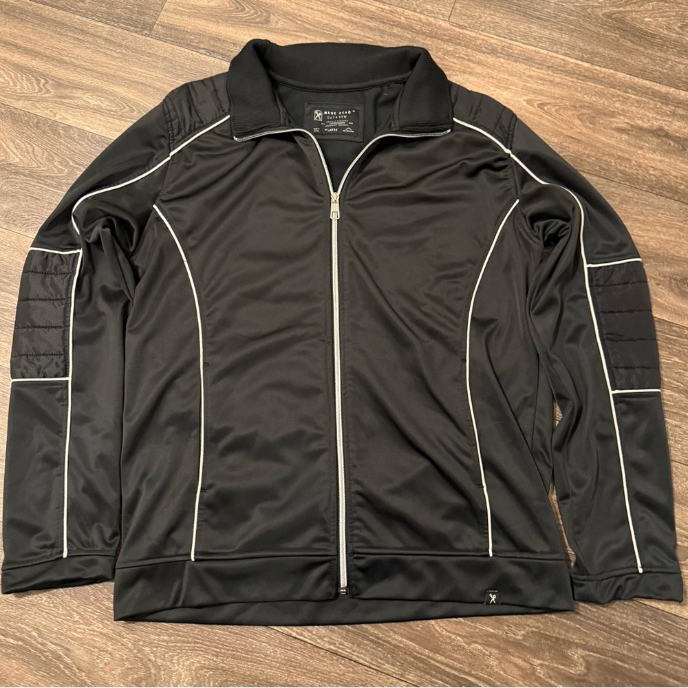 Marc Ecko Black Performance Jacket with White Acc… - image 1